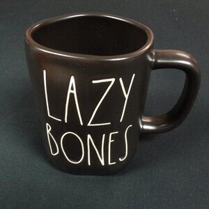 RAE DUNN - LAZY BONES - BLACK WHITE COFFEE CUP MUG